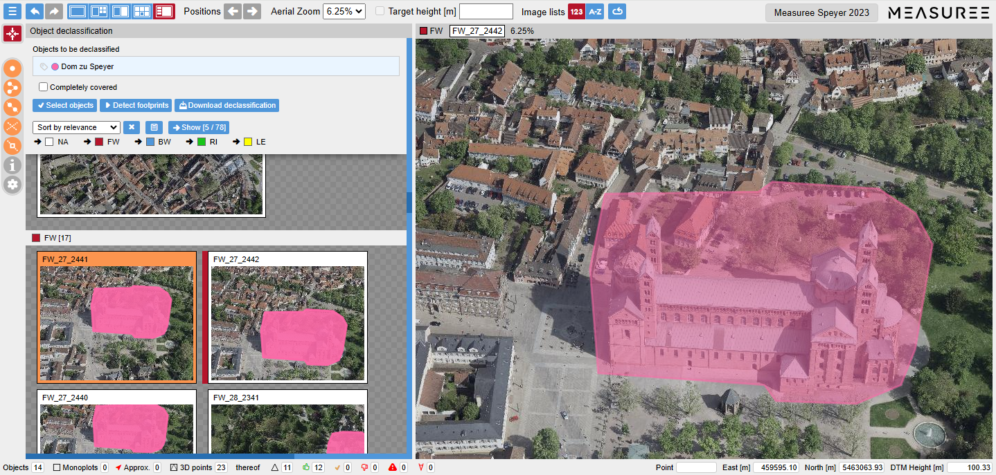 Object footprints of the Speyer Cathedral